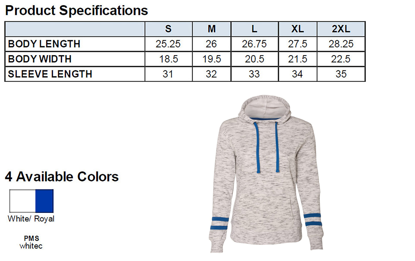 Ladies Striped Sleeve Suffield Hoodie grey and blue.