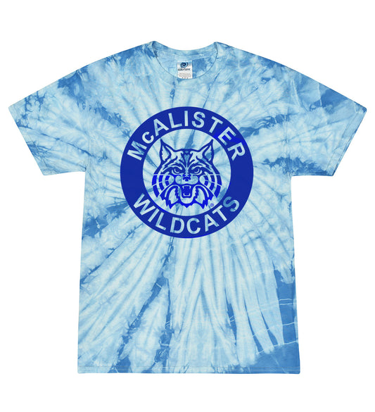 Youth McAlister Wildcats Blue Tie Dye T-Shirts